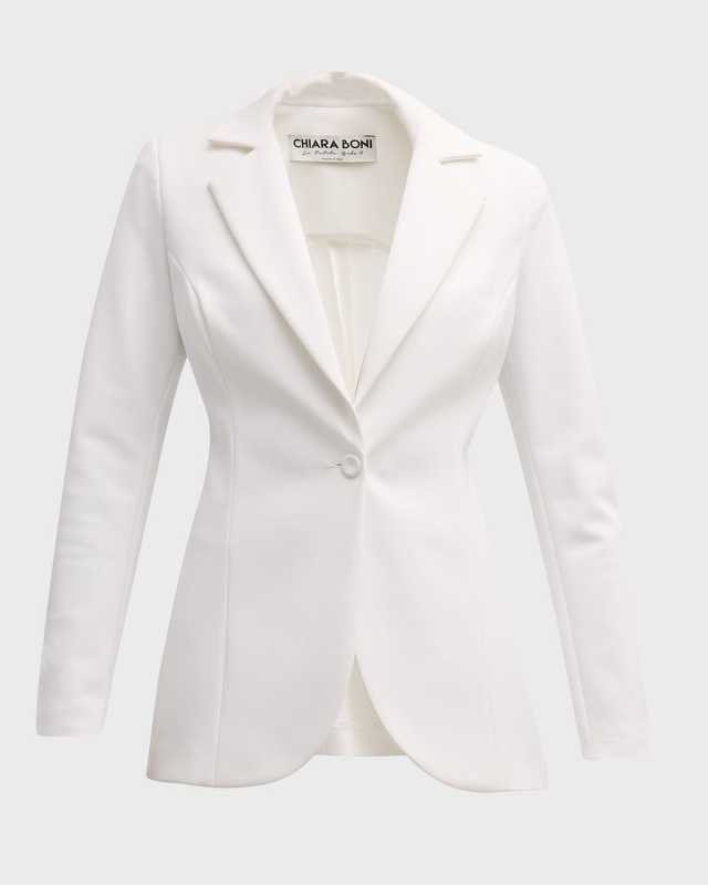Lua One-Button Scuba Jersey Blazer